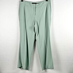 Lafayette 148 Manhattan Dress Pants Flared Cropped Ankle Trouser Light Sage Sz 6